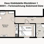 Haus Kiebitzdelle-westduenen 1 Suedstrand Duene 1 Appartement *