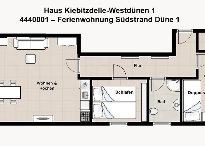 Haus Kiebitzdelle-westduenen 1 Suedstrand Duene 1 Daire *
